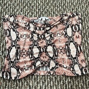 Pink snake skin tube top worn a couple of times